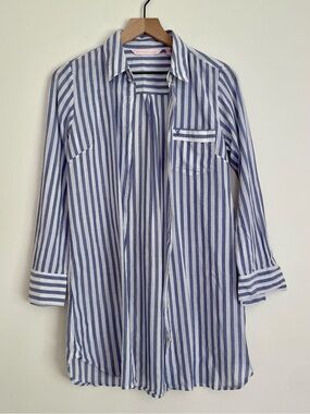 Victoria's Secret Navy and White Striped Nightshirt 100% Cotton